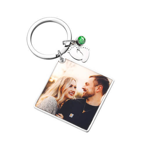 Wholesale personalised engraved photo keyring creators custom full color print picture key chains suppliers china